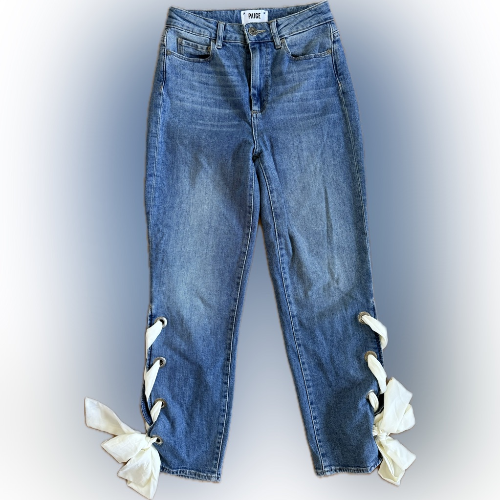 Paige Lace-Up Detail Women Jeans